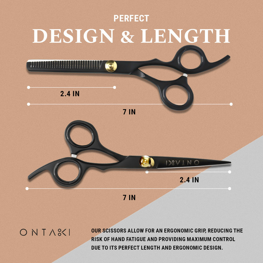 ONTAKI Hair Thinning Shears Kit Black