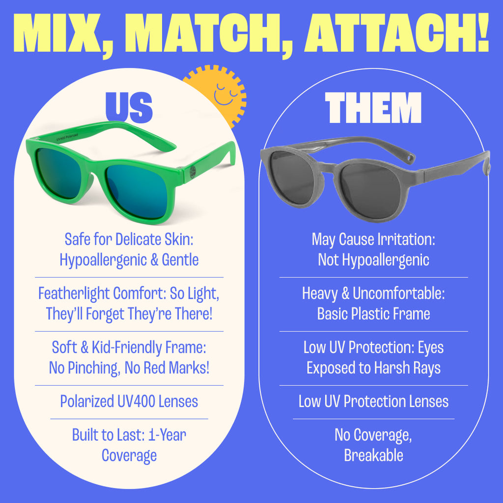 BABY SUNNIES Toddler Sunglasses - Neon Green, Ages 2-8 - Polarized & UV Protection Sunglasses for Kids - Flexible Frame for Kids Travel Essentials - Ideal Toddler Gifts Age 2-3