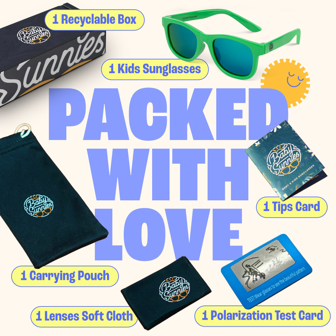 BABY SUNNIES Toddler Sunglasses - Neon Green, Ages 2-8 - Polarized & UV Protection Sunglasses for Kids - Flexible Frame for Kids Travel Essentials - Ideal Toddler Gifts Age 2-3