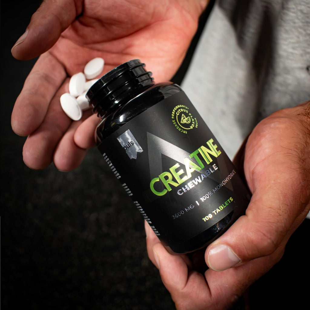 PULS Nutrition Creatine Chewable o smaku cytrusowym, 100 tabletek do żucia – wegańskie, 3 600 mg monohydratu kreatyny na porcję – z Creapure dla optymalnej skuteczności i jakości
