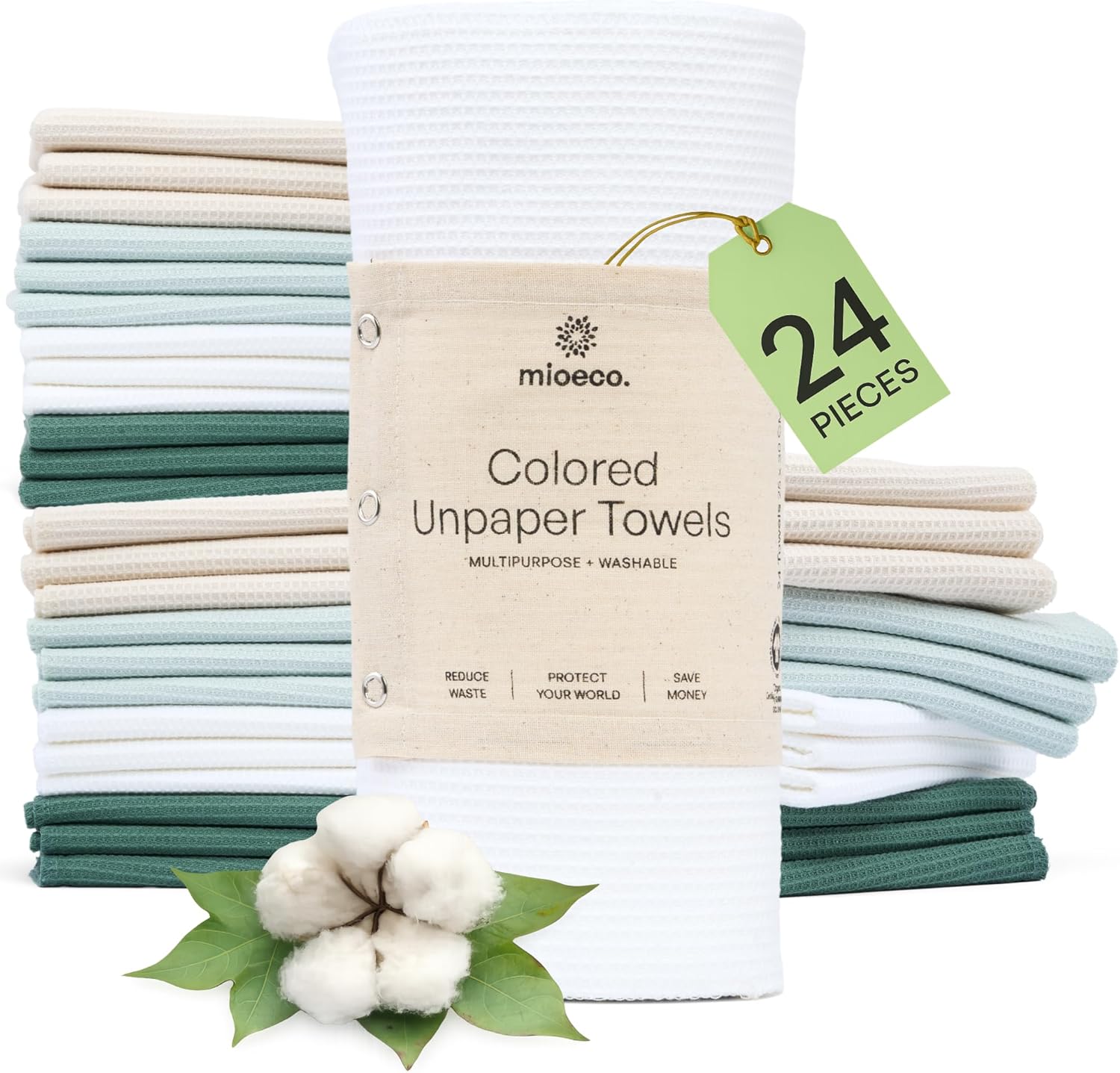 mioEco Unpaper Towel Set - 24 pcs - Blush Harmony