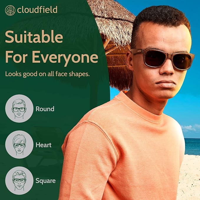 Lunettes de soleil en bambou Cloudfield - Noir ombre