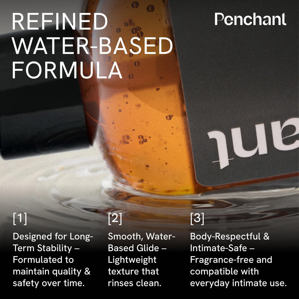 Penchant Classic Water-Based Personal Lubricant for Women and Men - Smooth Clean-Rinsing Personal Lube for Everyday Use - Unscented, Condom Compatible Lube for Sex - Made in USA (8 fl oz)
