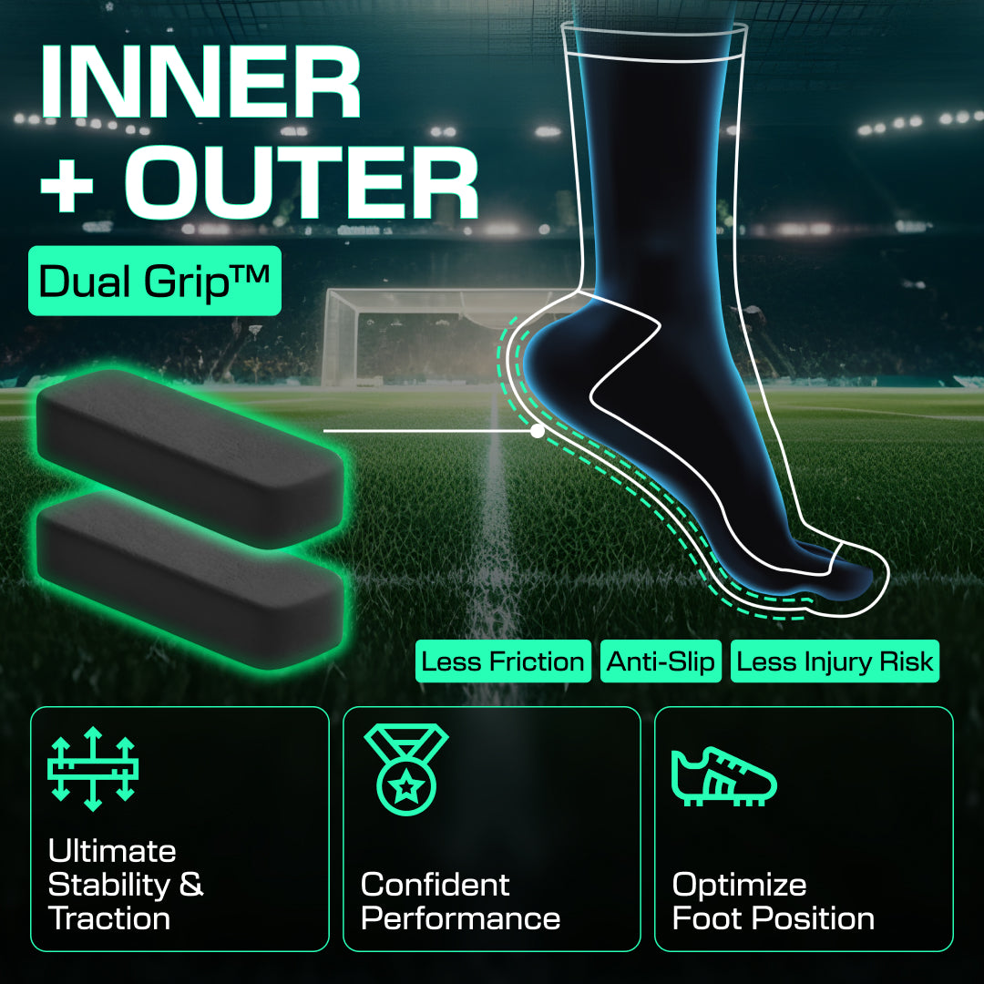 Lux Soccer Grip - Calf Sock - White
