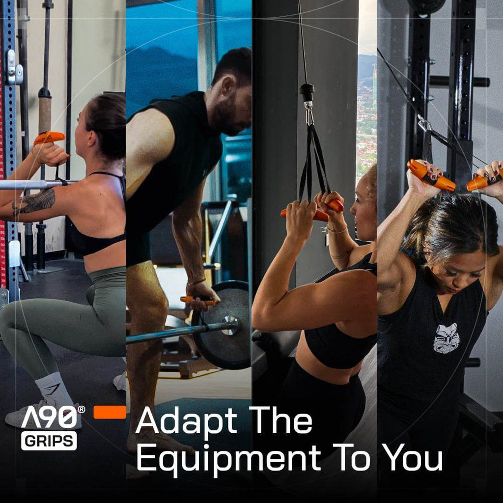 Angles90 A90 Grips Training Handles | Dynamic Rotating Gym Grips | Pair | 362 kg (800 lbs) Rated | Pull-Up, Row & Cable Attachment