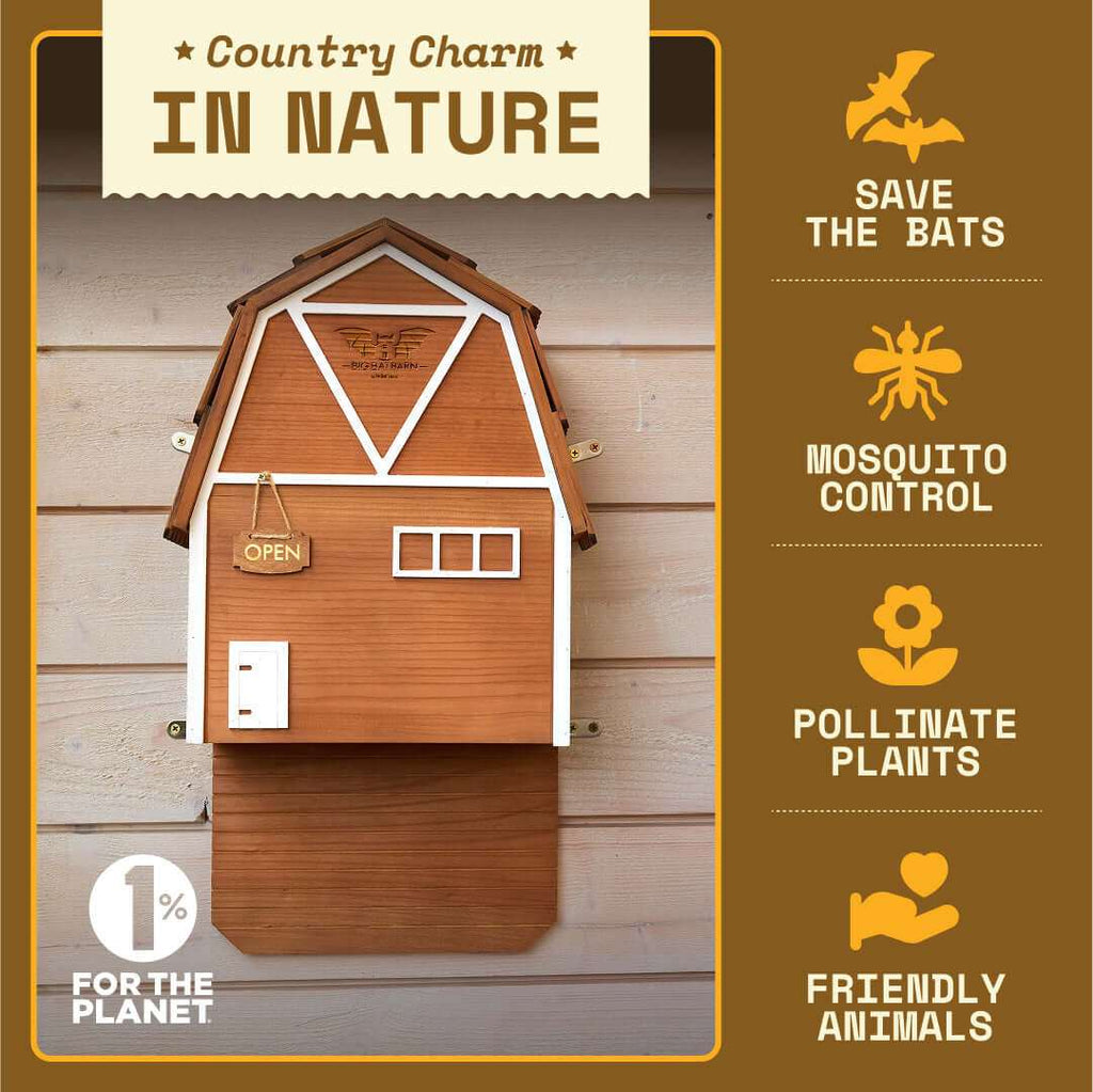 3-Chamber Brown Cedar Bat House – Holds 150 Bats | Big Bat Barn | Natural Mosquito Control