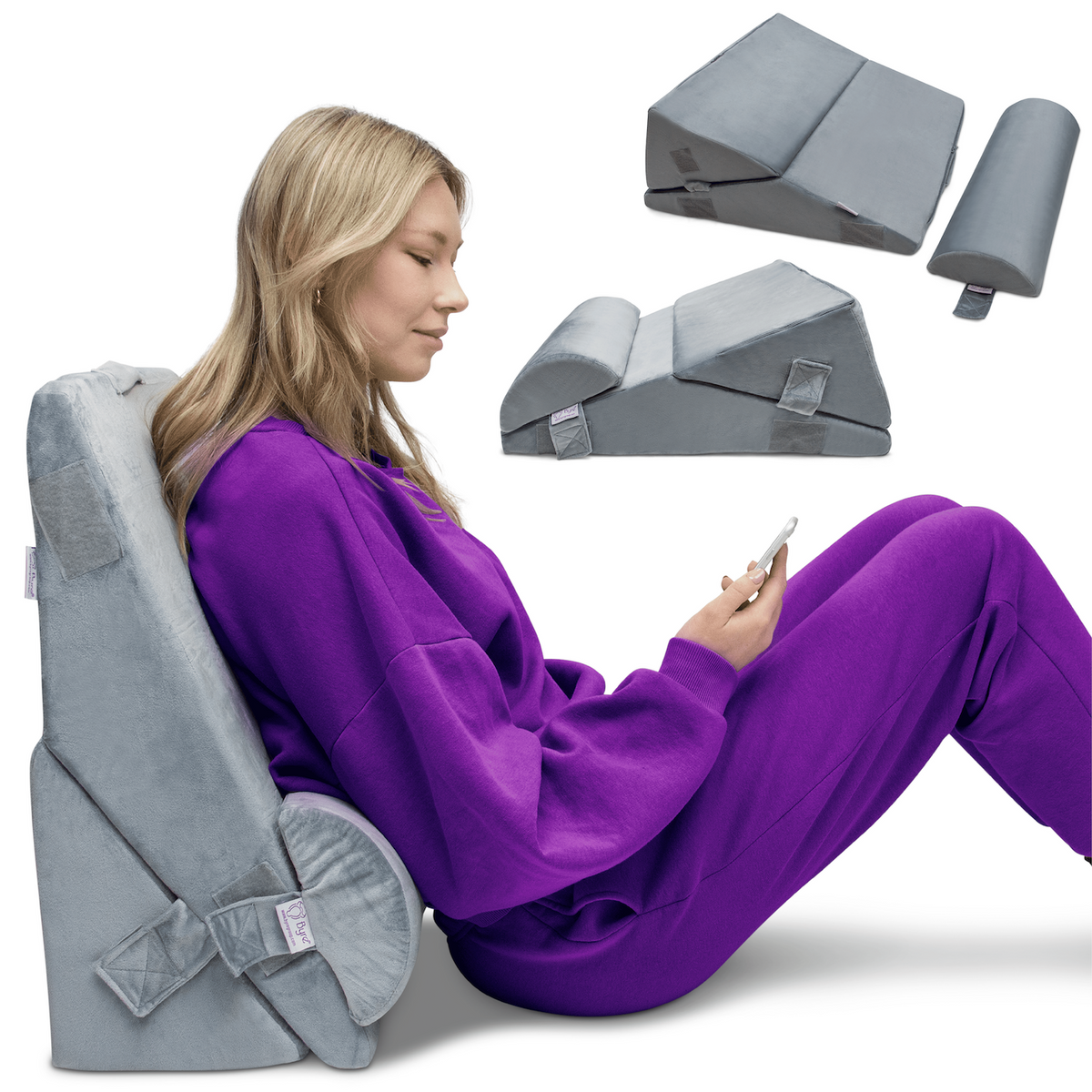 Byre Folding Bed Wedge Pillow - Half Moon