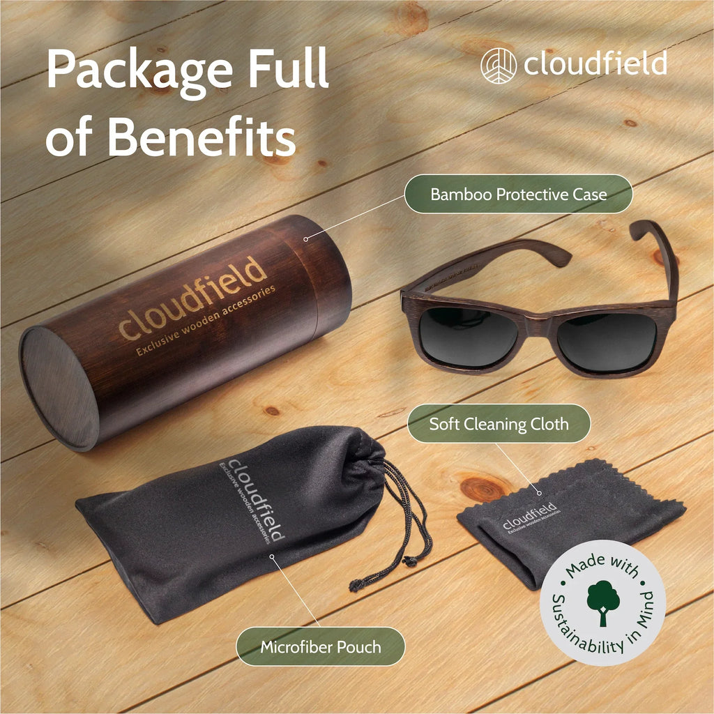 floating wood polarized sunglasses