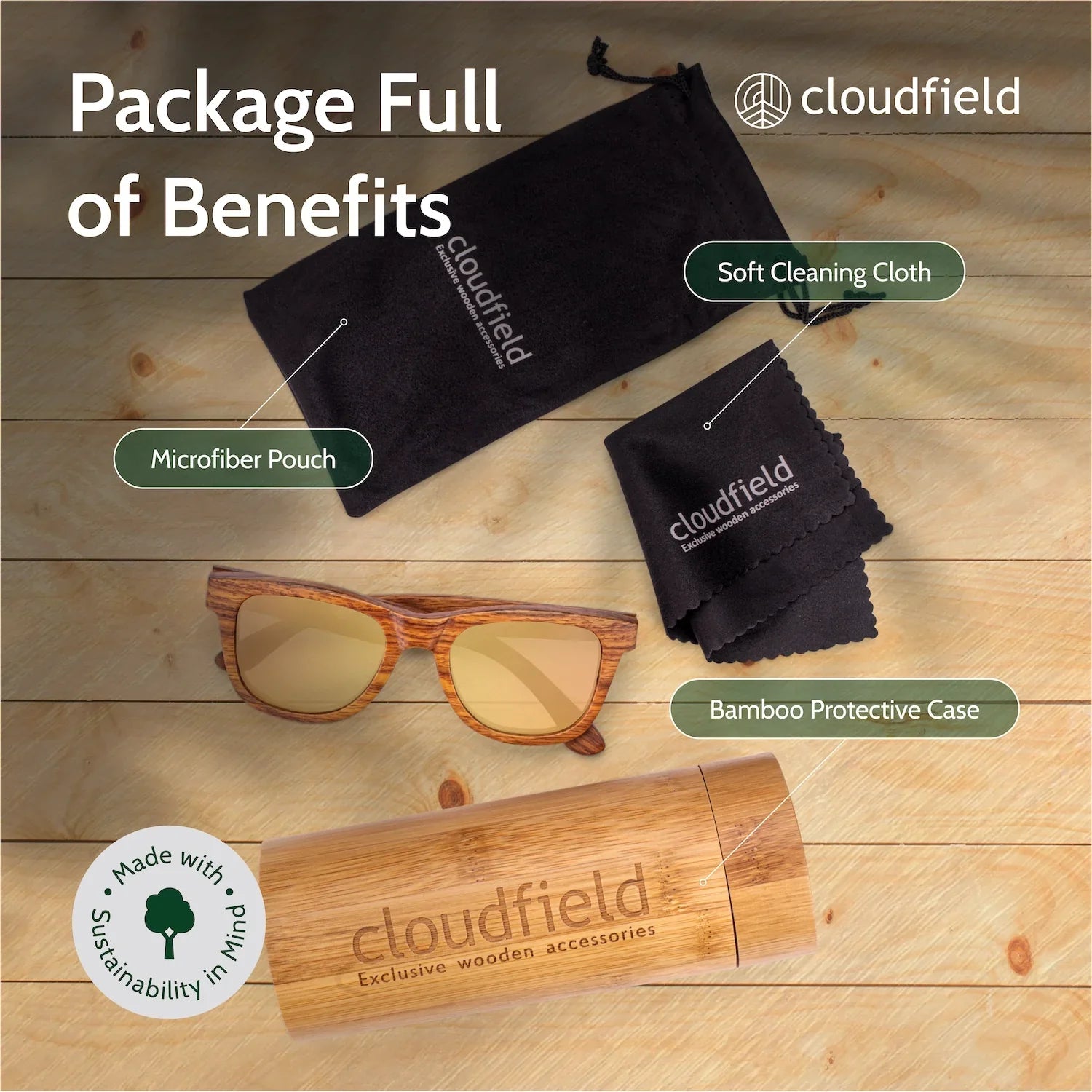 orange wooden polarized sunglasses