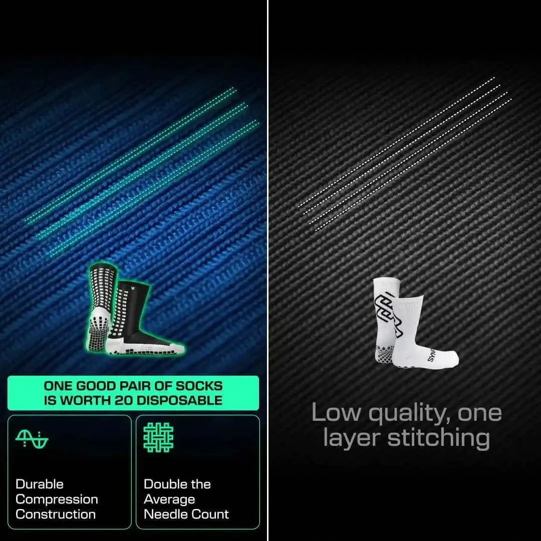 LUX Greppsstrumpor Fotboll, Vadstrumpor, Vuxenstorlek, 3x Multipack Svart