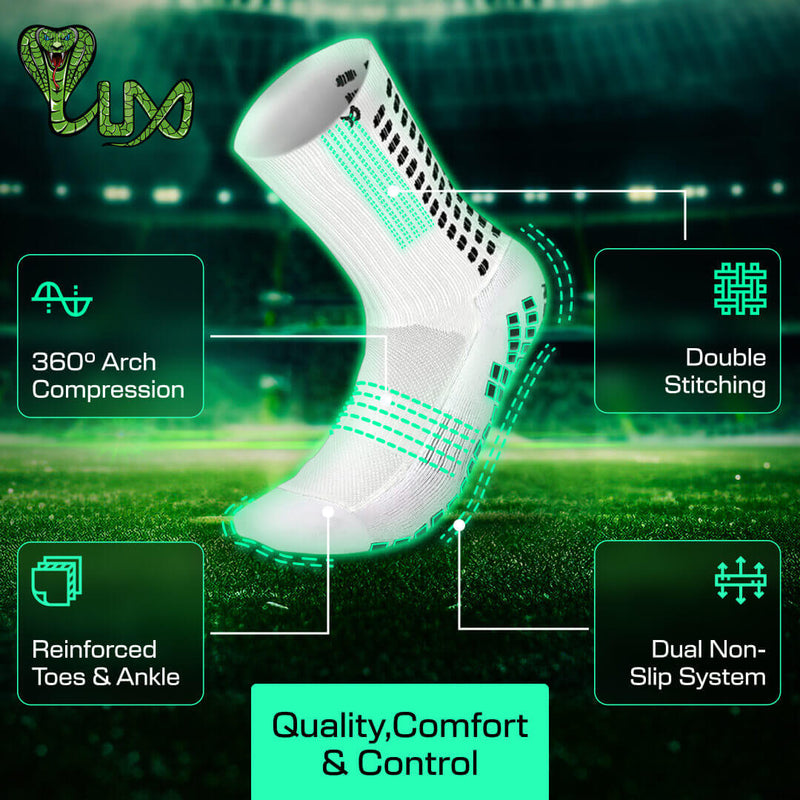 LUX Grip Socks Football – Calf Socks Multipack White
