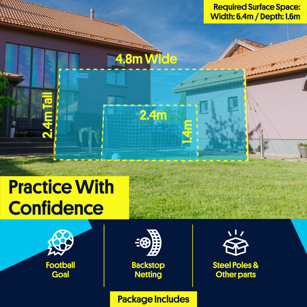 Soccer Goal with Rebounder & Backstop Net Trainer – Open Goaaal Junior