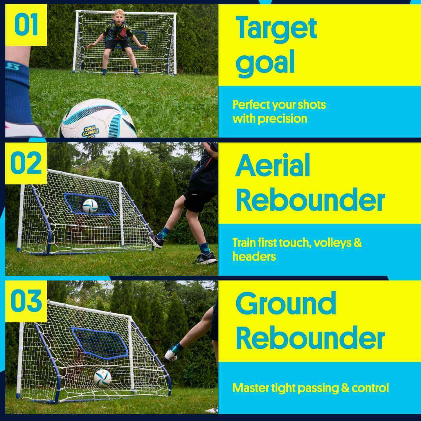 Open Goaaal Triple Function Rebounder Goal