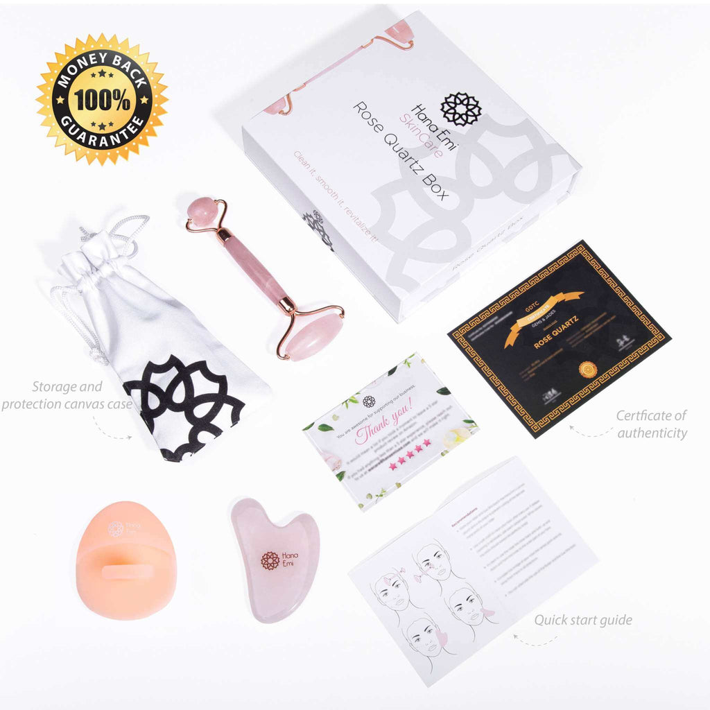 HanaEmi Rose Quartz Gua Sha Set