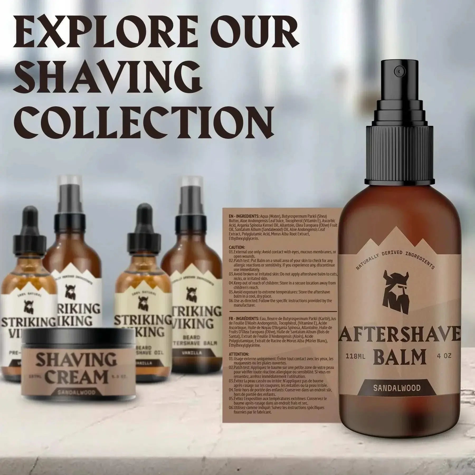 After Shave Balm for Men with Sandalwood scent in elegant packaging, offering soothing post-shave care.