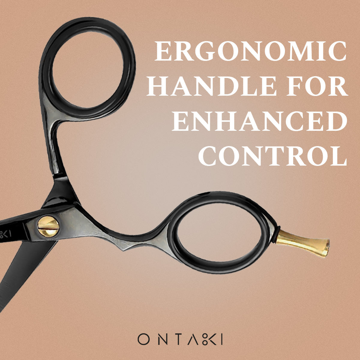 ONTAKI Japanese Steel Rounded-Tip Beard & Mustache Scissors (4.2") Black