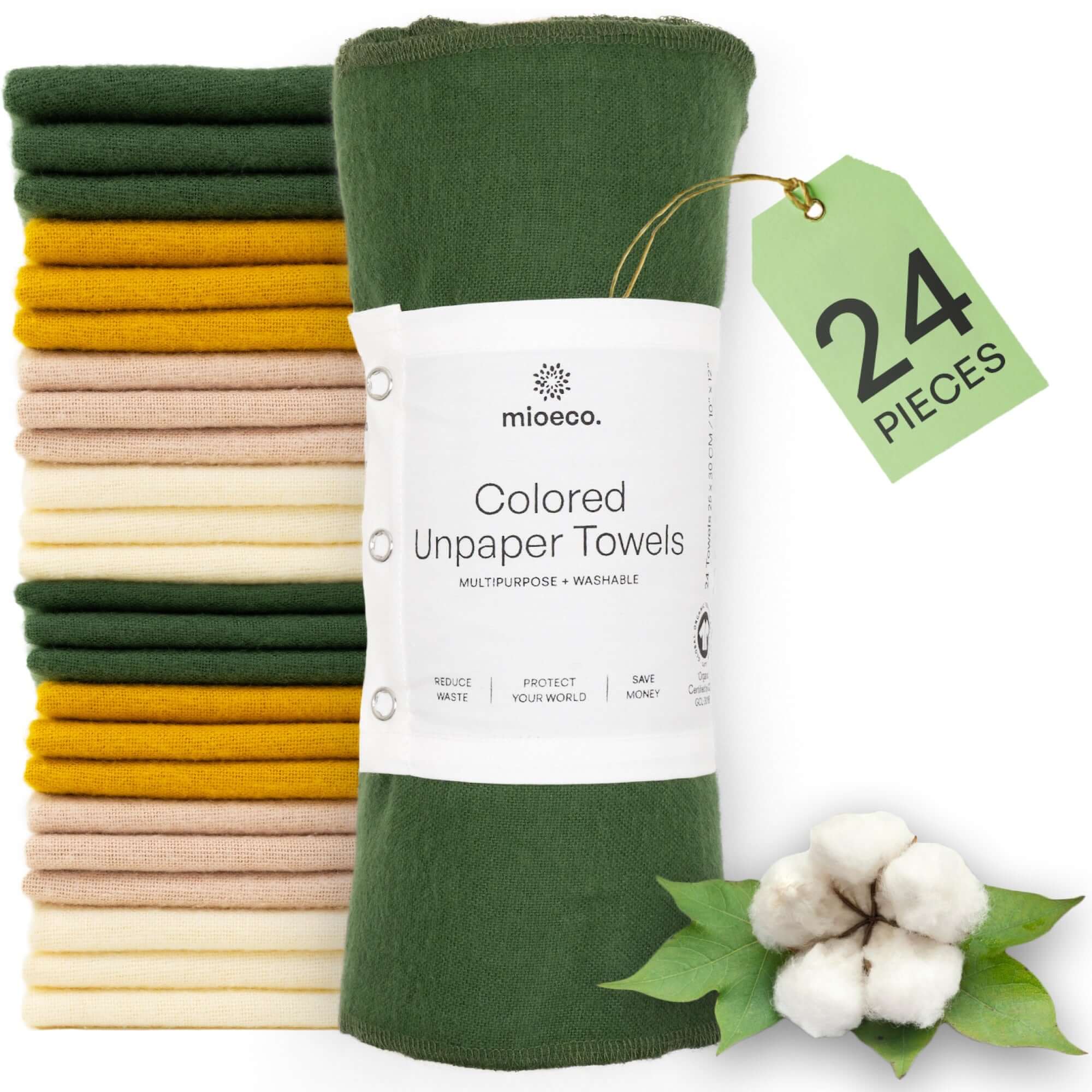 MIOECO Unpaper Handdukset - 24 st - 4 färger