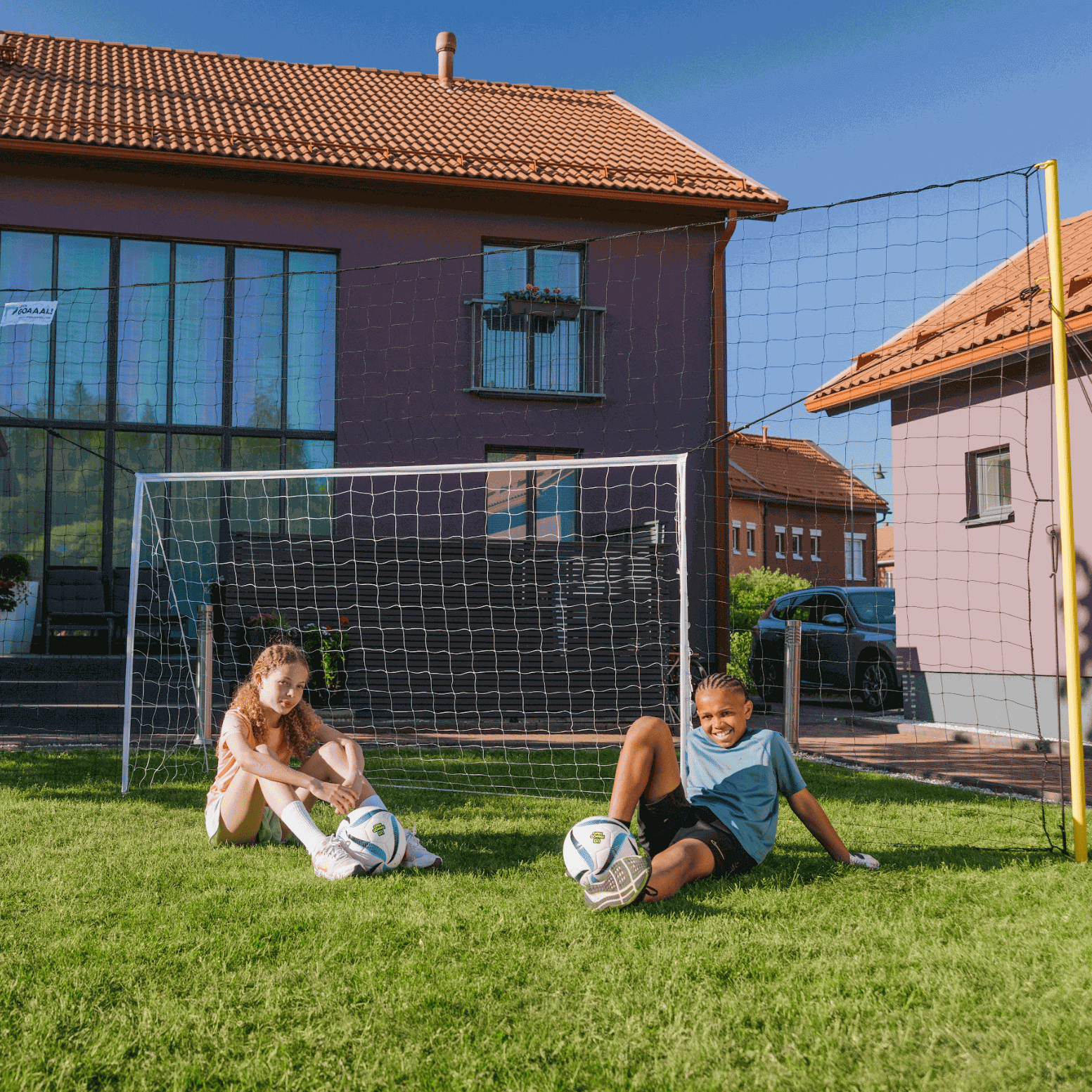 Soccer Goal with Rebounder & Backstop Net Trainer – Open Goaaal Junior