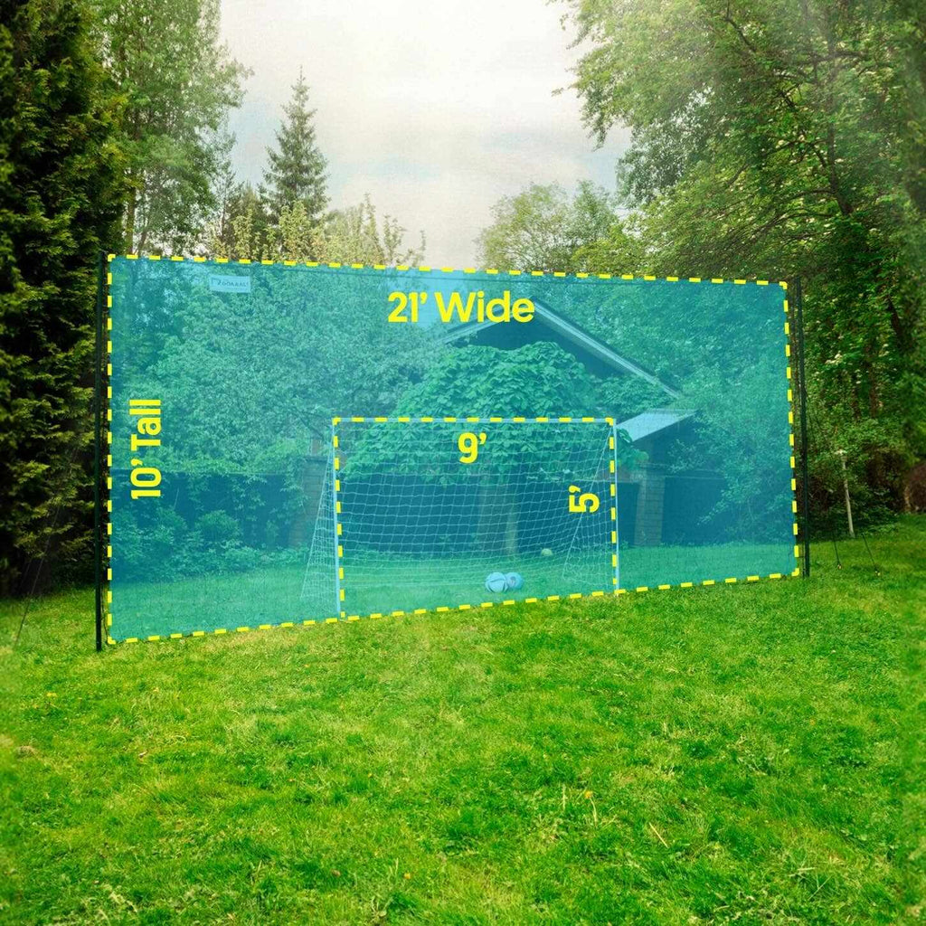 Soccer Goal with Rebounder & Backstop Net Trainer – Open Goaaal Standard