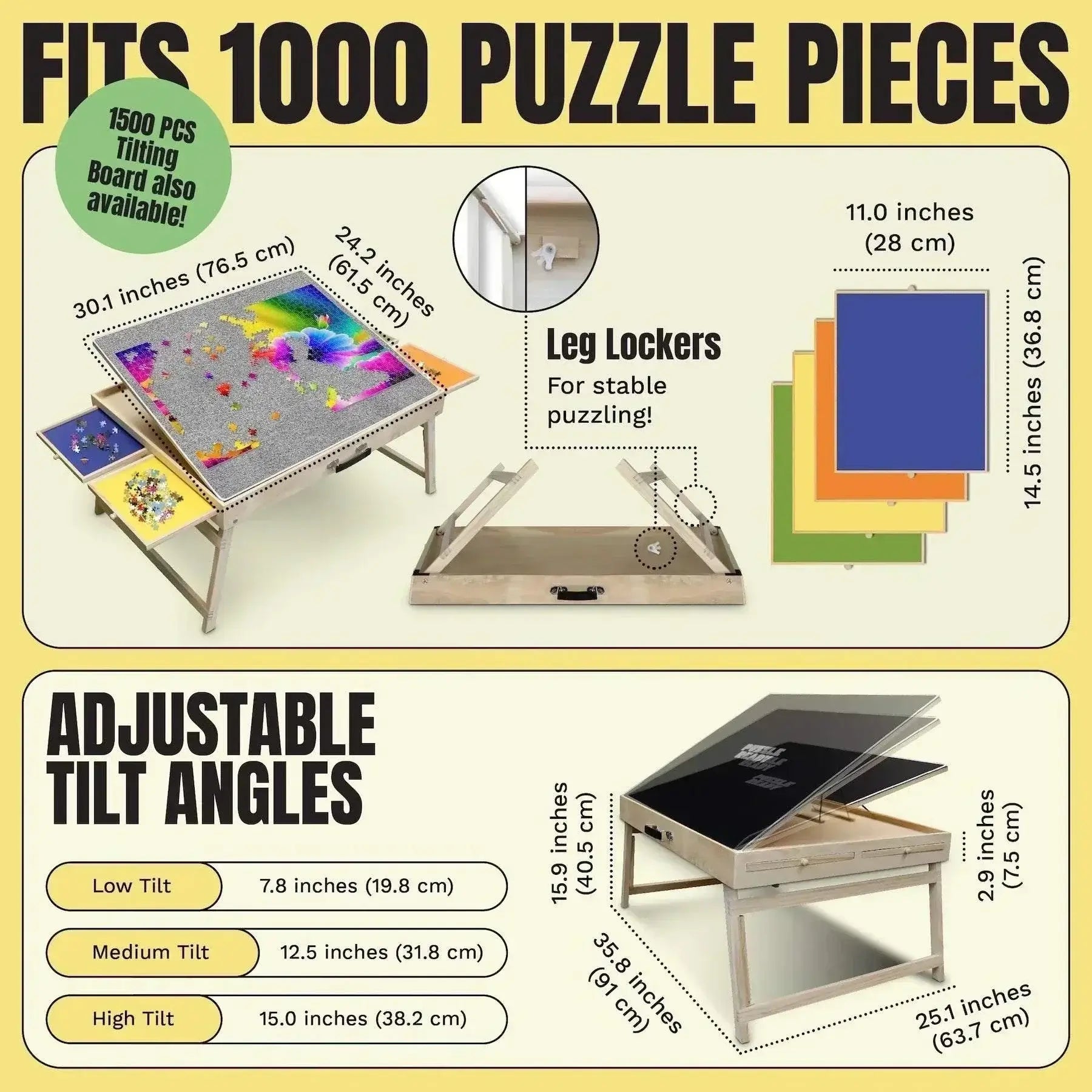 Puzzle Ready Puzzle Board with Short Legs - 1000 pieces