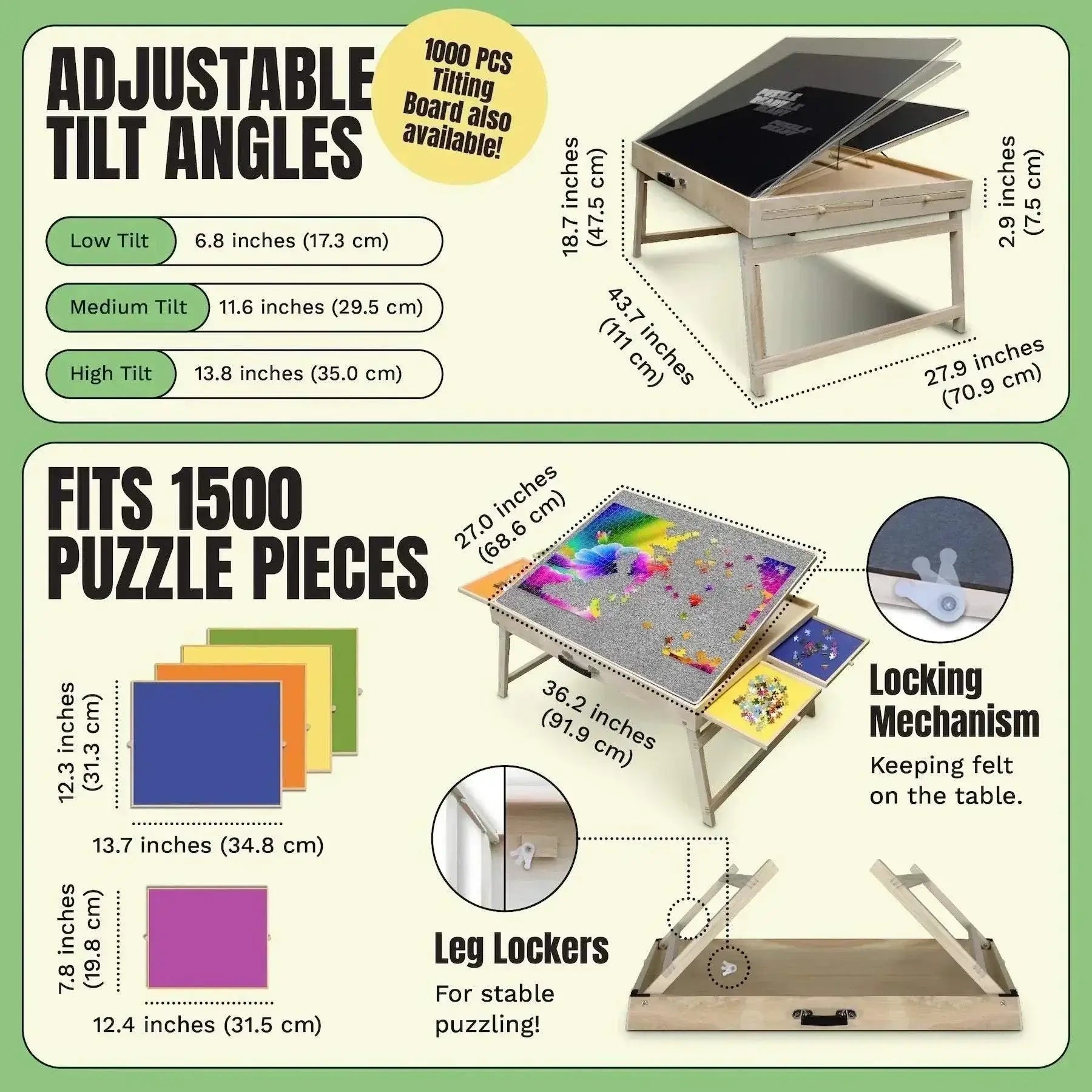 Puzzle Ready Puzzle Board with Short Legs - 1500 pieces