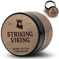 Sandalwood beard butter by Striking Viking, 113g jar, intense moisturization.