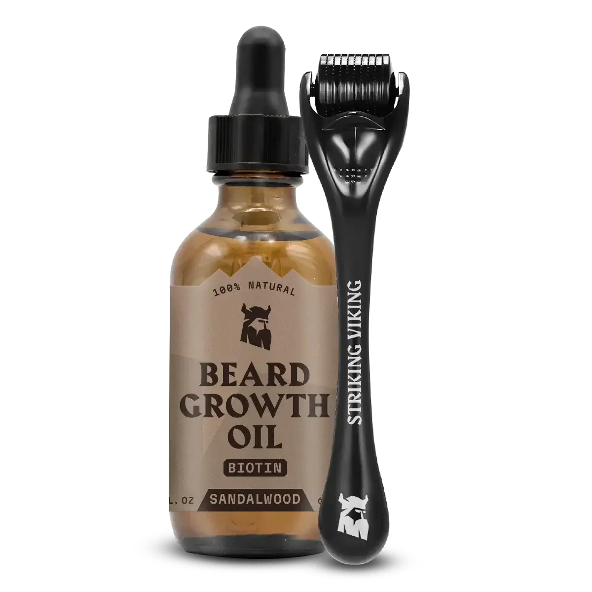 Beard Growth Kit with Sandalwood Oil and Roller for Thicker Beard