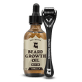 Beard Growth Kit - Vanilla scented oil and derma roller for thicker beard development.
