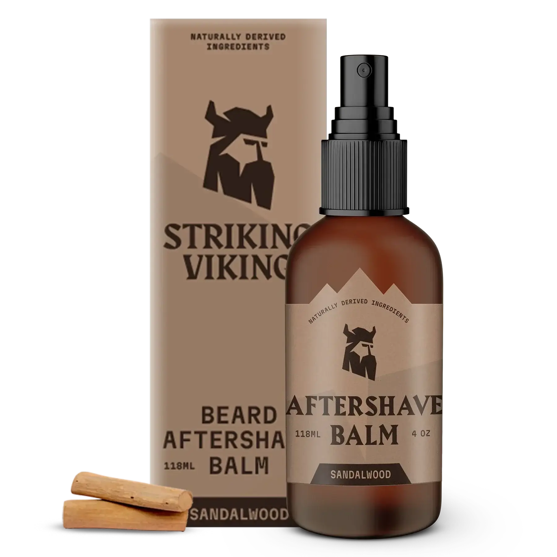 Sandalwood After Shave Balm for Men by Striking Viking, soothing post-shave treatment with hydrating and nourishing formula.