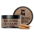 Sandalwood shaving cream for men in a 5.3 oz container with rich aroma.