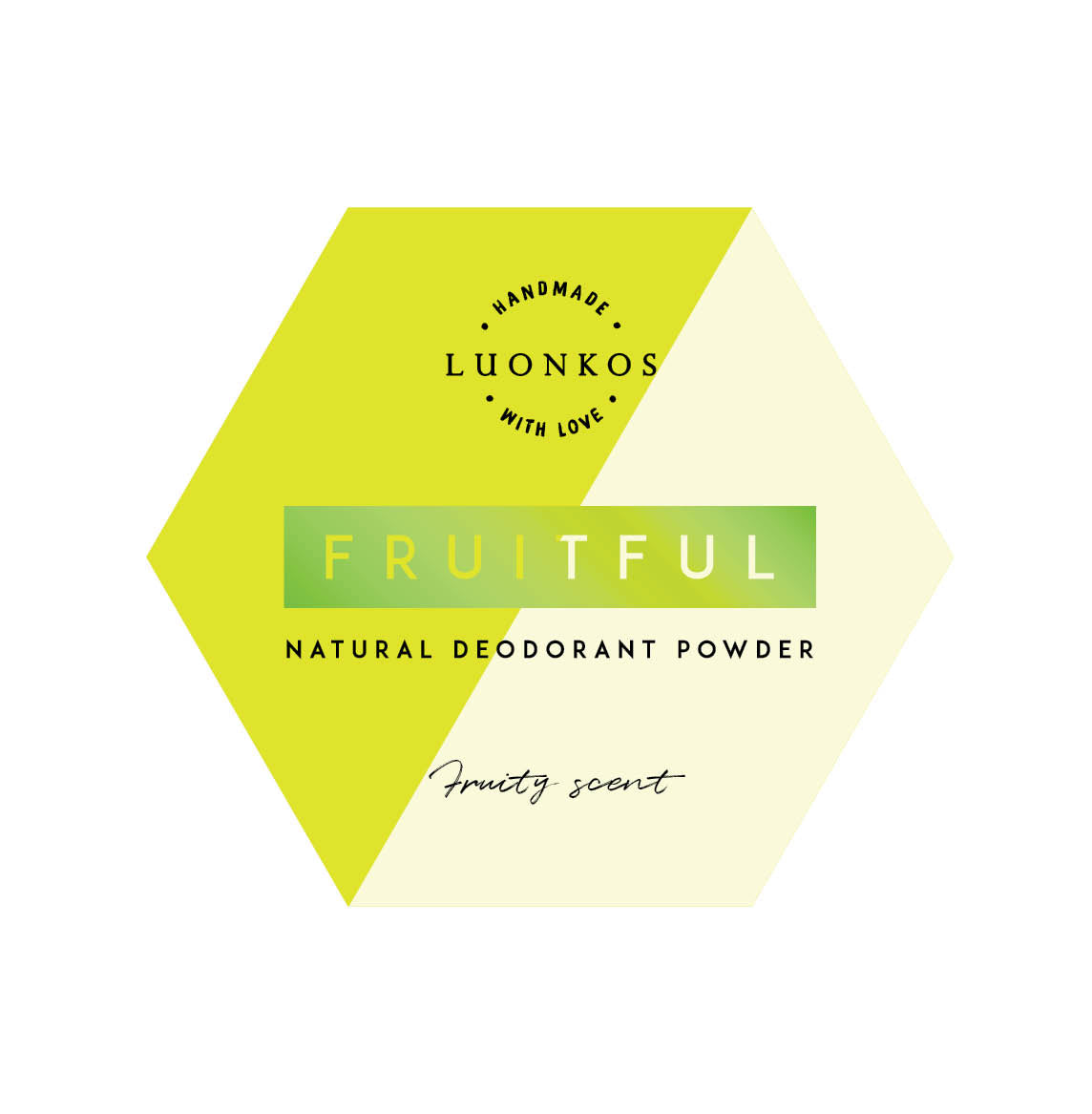 Luonkos Fruitful powder deodorant, fruity scent