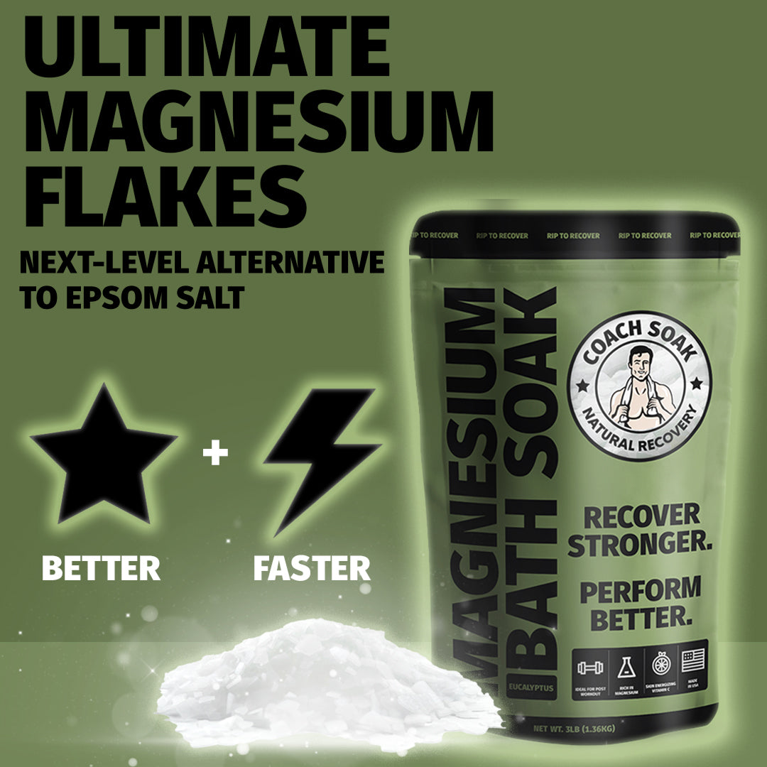 Coach Soak Recovery Bath Soak – Post Workout Magnesium Flakes - Eucaluptus Tea Tree
