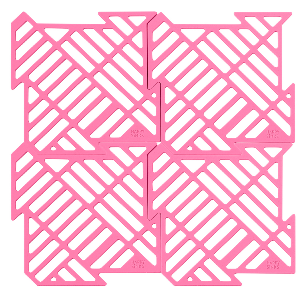 Happy Sinks Sink Mat Set - Garden Rose - 4pcs