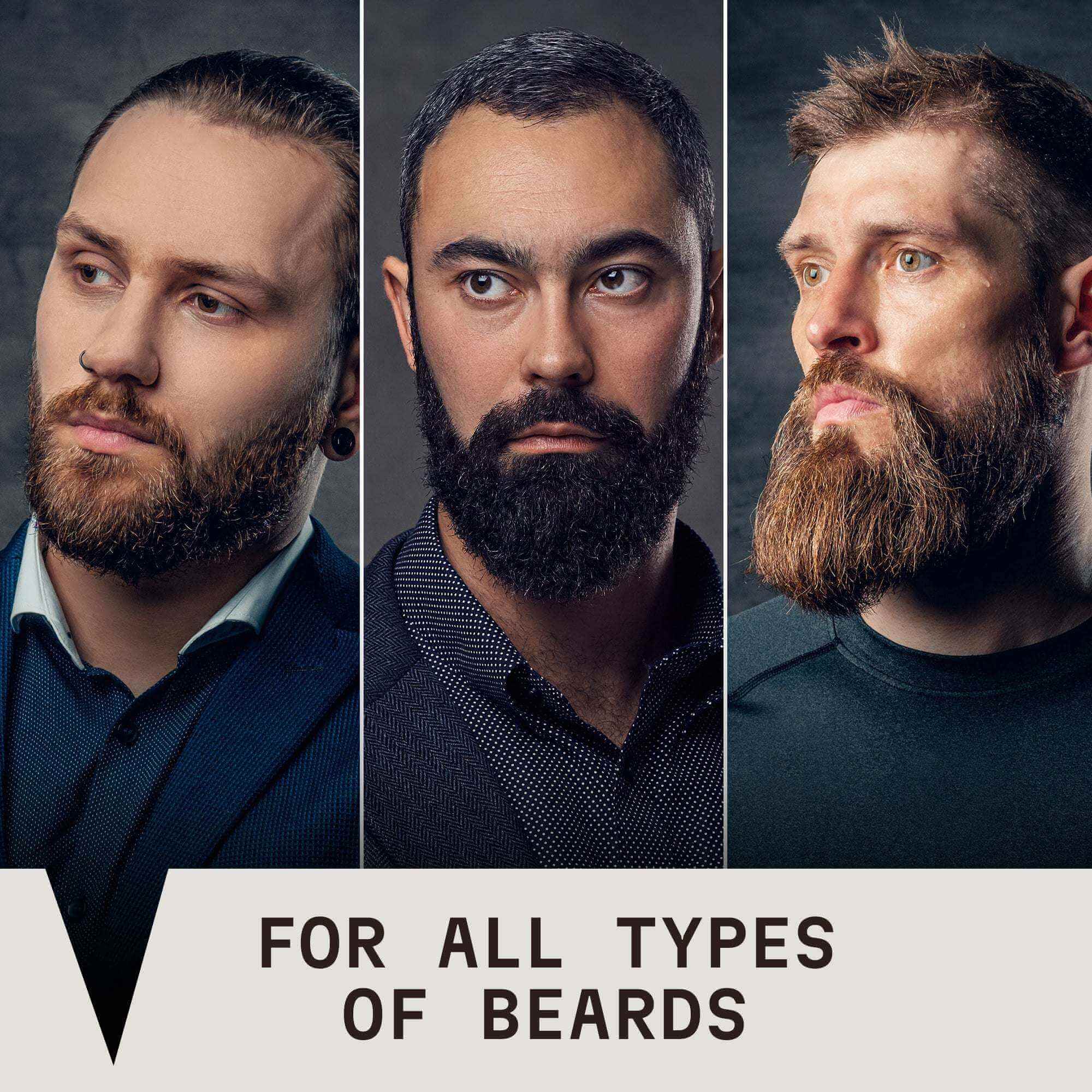 Beard Oil Variety 4 Pack Set for all beard types, featuring natural and organic ingredients with scents of citrus, vanilla, cedarwood, and sandalwood.