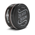 Charlemagne Beard Balm tin with signature “Leather” scent, natural ingredients for soothing skin and relieving itch.