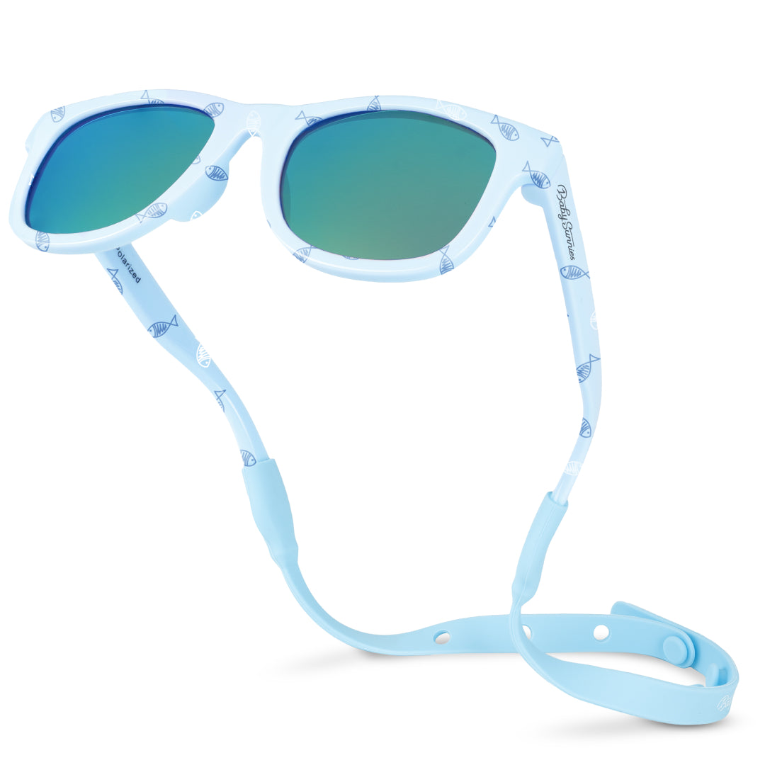 Baby Sunnies Polarized Baby Sunglasses Blue Fish - UV400, 0-24 Months