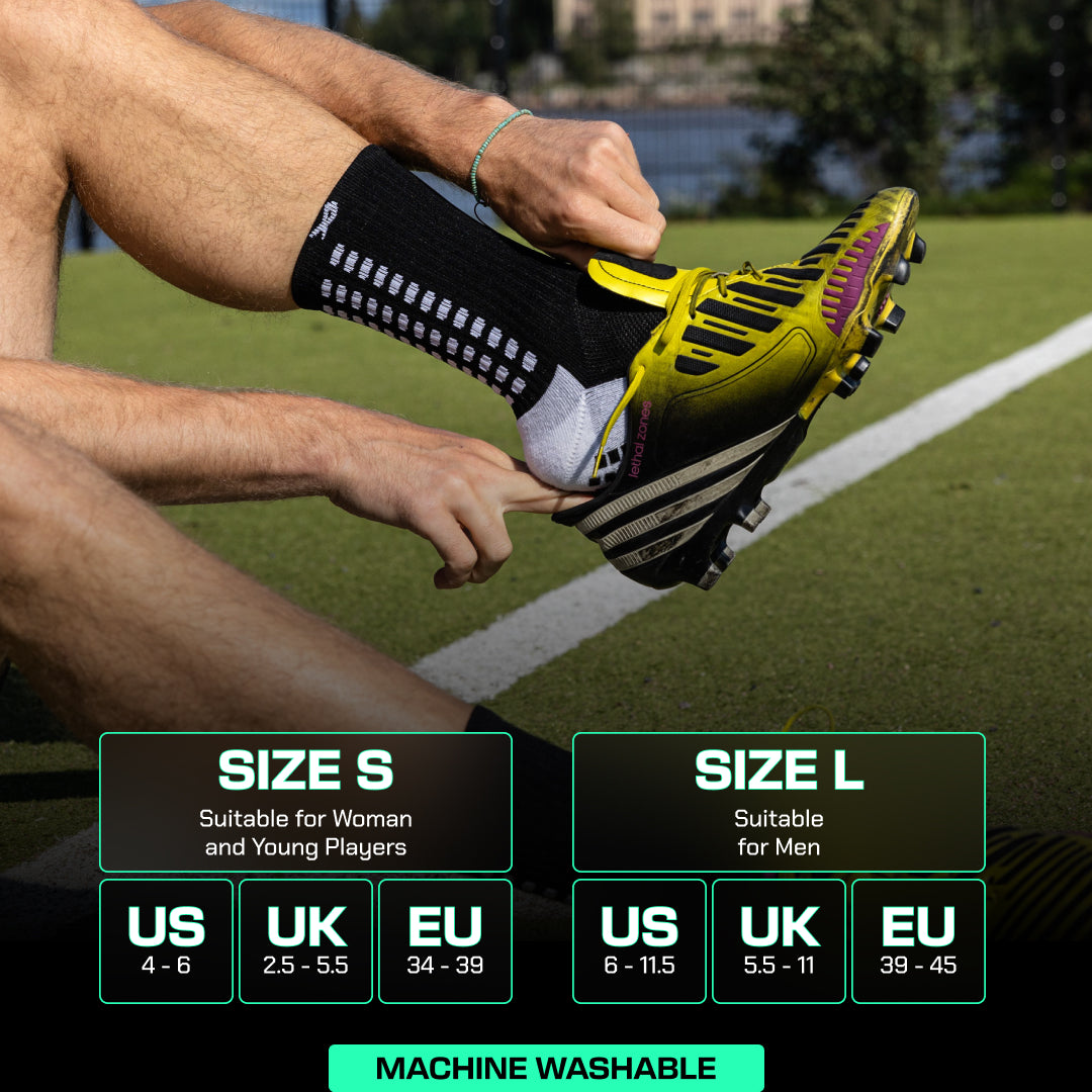 Lux Soccer Grip - Calf Sock - Black
