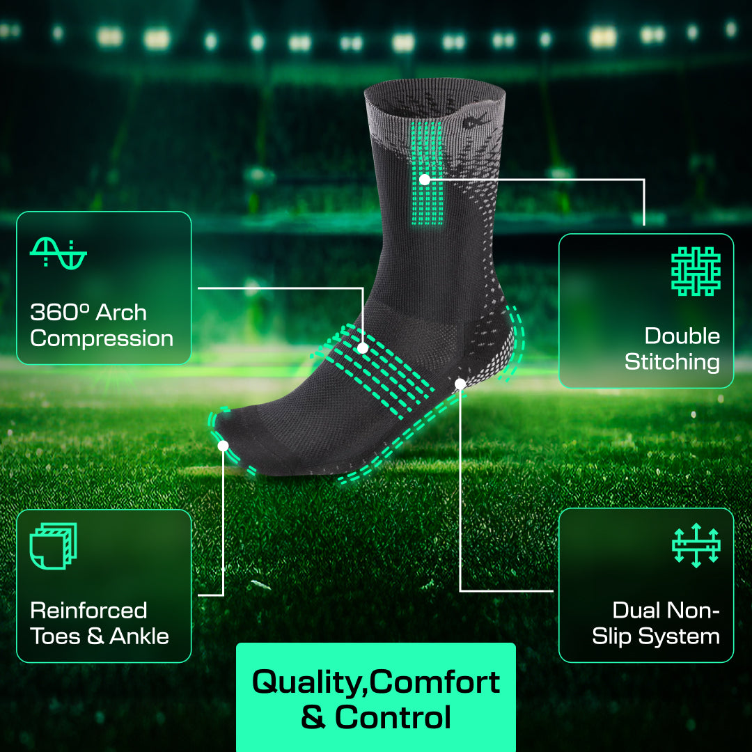Lux ProCleat Performance Grip - Calf Sock - Black