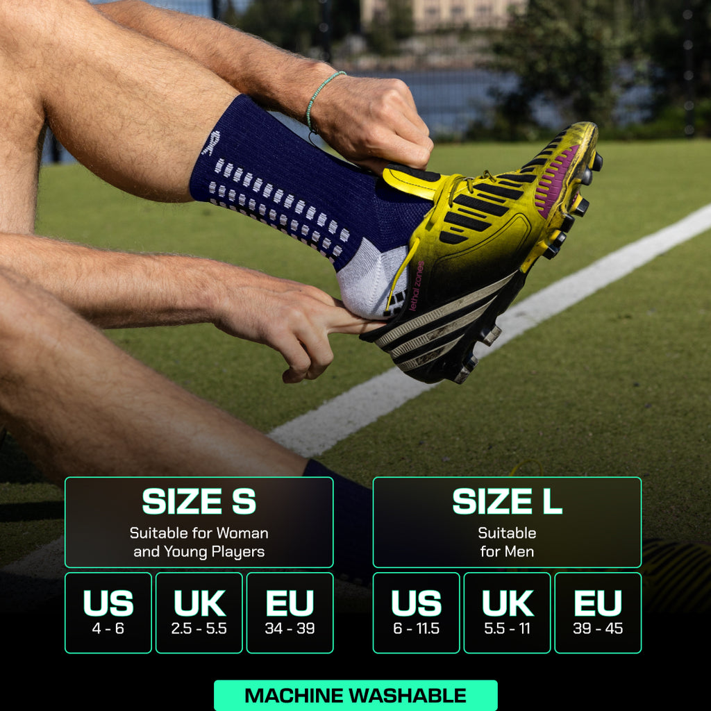 Lux Soccer Grip - Calf Sock - Navy Blue