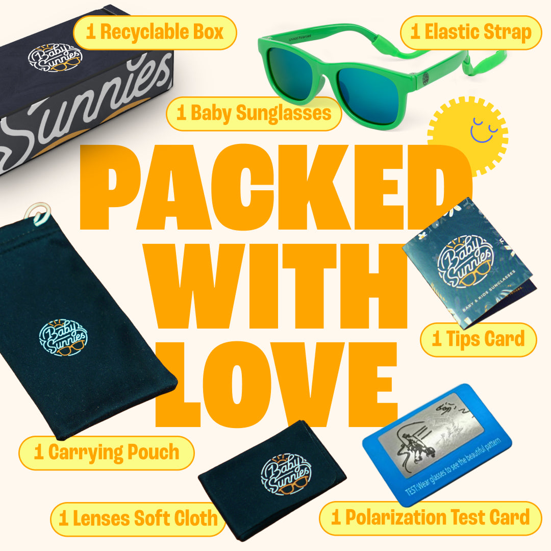 BABY SUNNIES Polarized Baby Sunglasses - Hulk Green, 0-24 Months - UV400 Protection & Infant Essentials - Shatter Resistant & Toddler Sunglasses - Adjustable Strap & Baby Beach Essentials