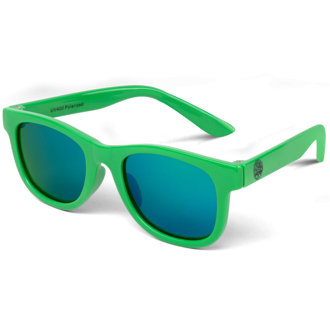 BABY SUNNIES Toddler Sunglasses - Neon Green, Ages 2-8 - Polarized & UV Protection Sunglasses for Kids - Flexible Frame for Kids Travel Essentials - Ideal Toddler Gifts Age 2-3