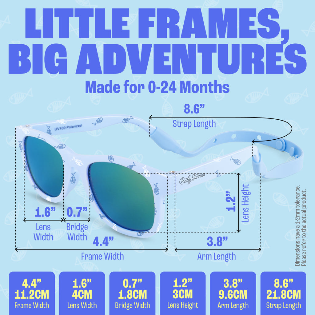 Baby Sunnies Polarized Baby Sunglasses Blue Fish - UV400, 0-24 Months