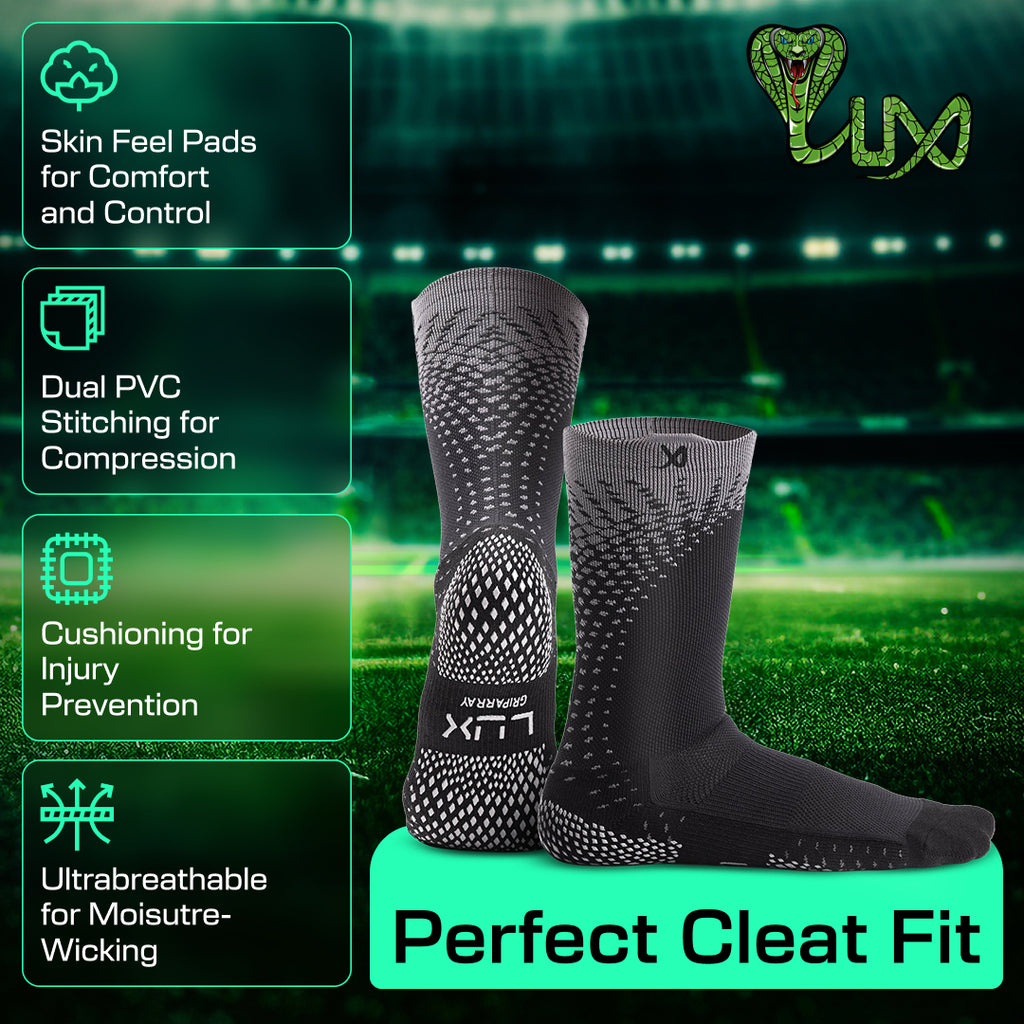 Lux ProCleat Performance Grip - Calf Sock - Black