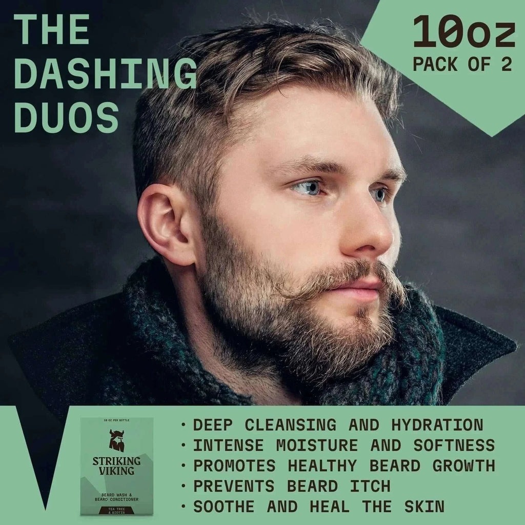 benefits of Striking Viking Beard Shampoo & Conditioner Set (Tea Tree & Biotin)