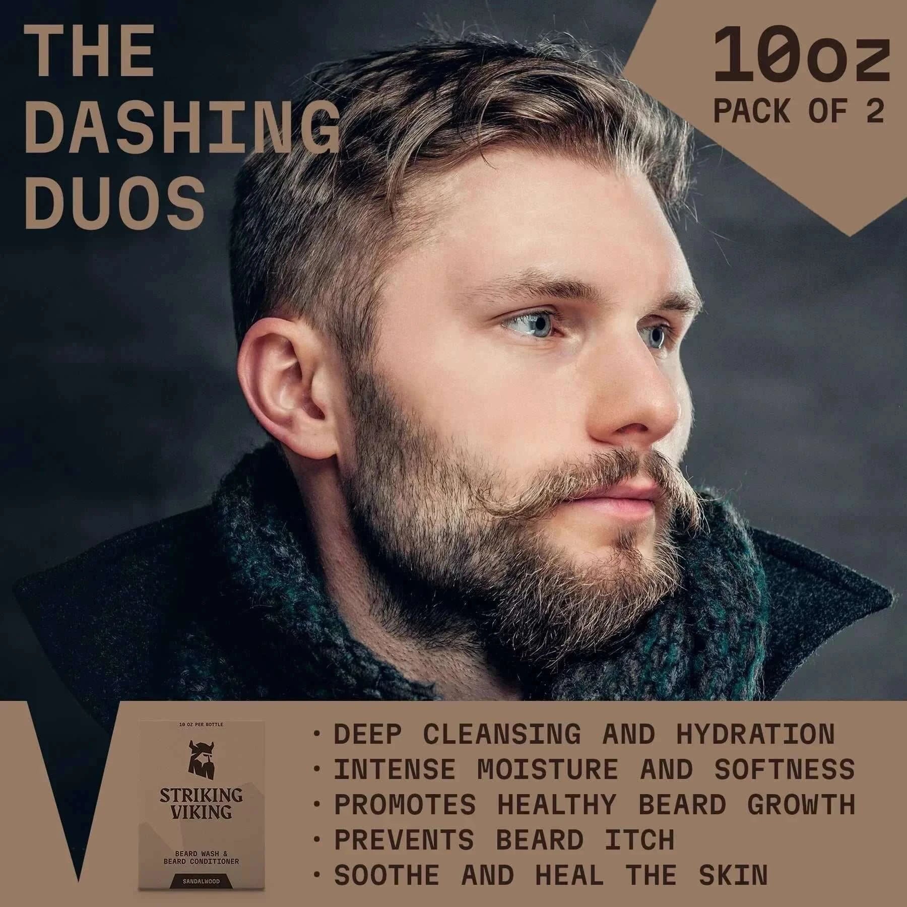 Striking Viking Beard Shampoo & Conditioner Set (Sandalwood) benefits