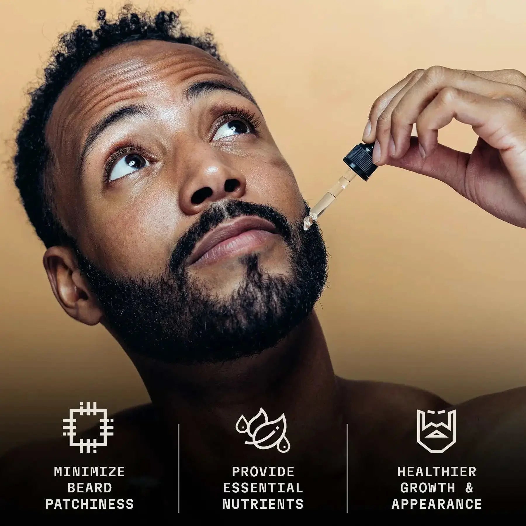 Beard Growth Oil for Men - Vanilla, promotes fuller and thicker beard with biotin and castor oil, nourishes and conditions facial hair.