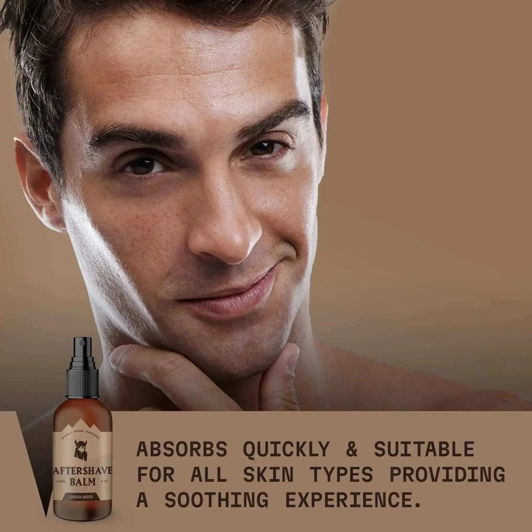 After Shave Balm for Men with Sandalwood aroma and soothing properties.