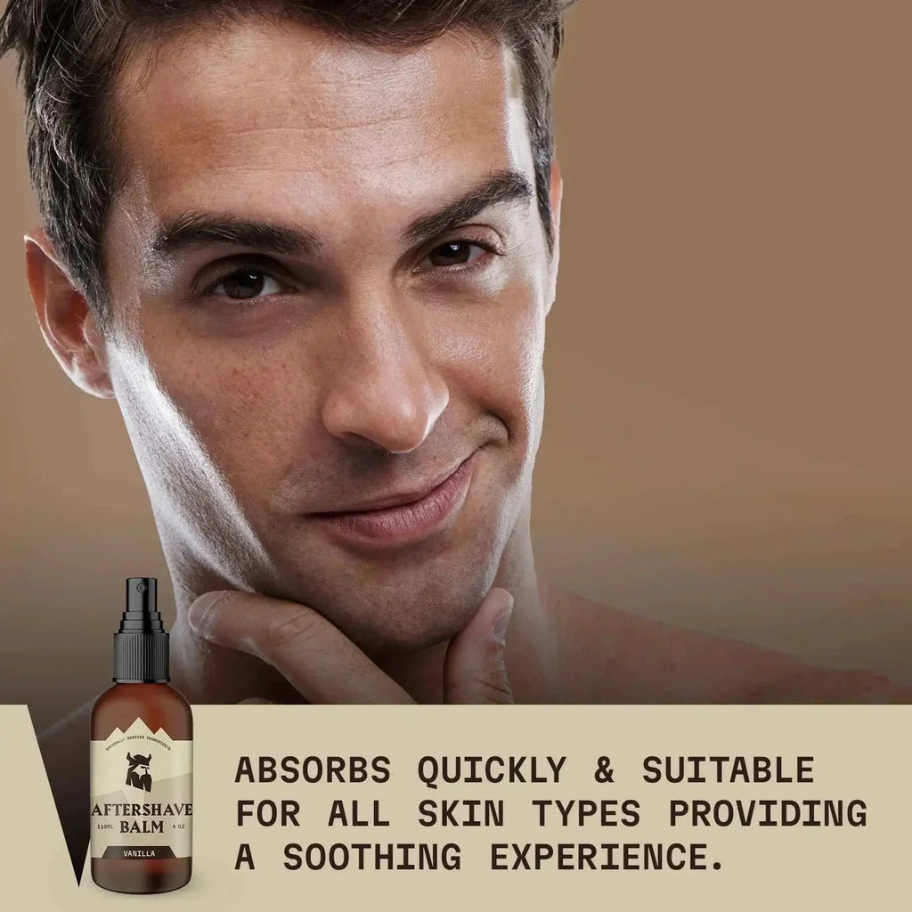 Vanilla After Shave Balm for Men with smooth skin and soothing properties.