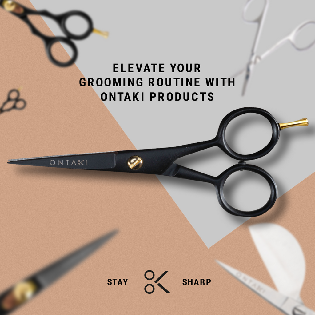 German Steel Beard & Mustache Scissors with Finger Rest (5")