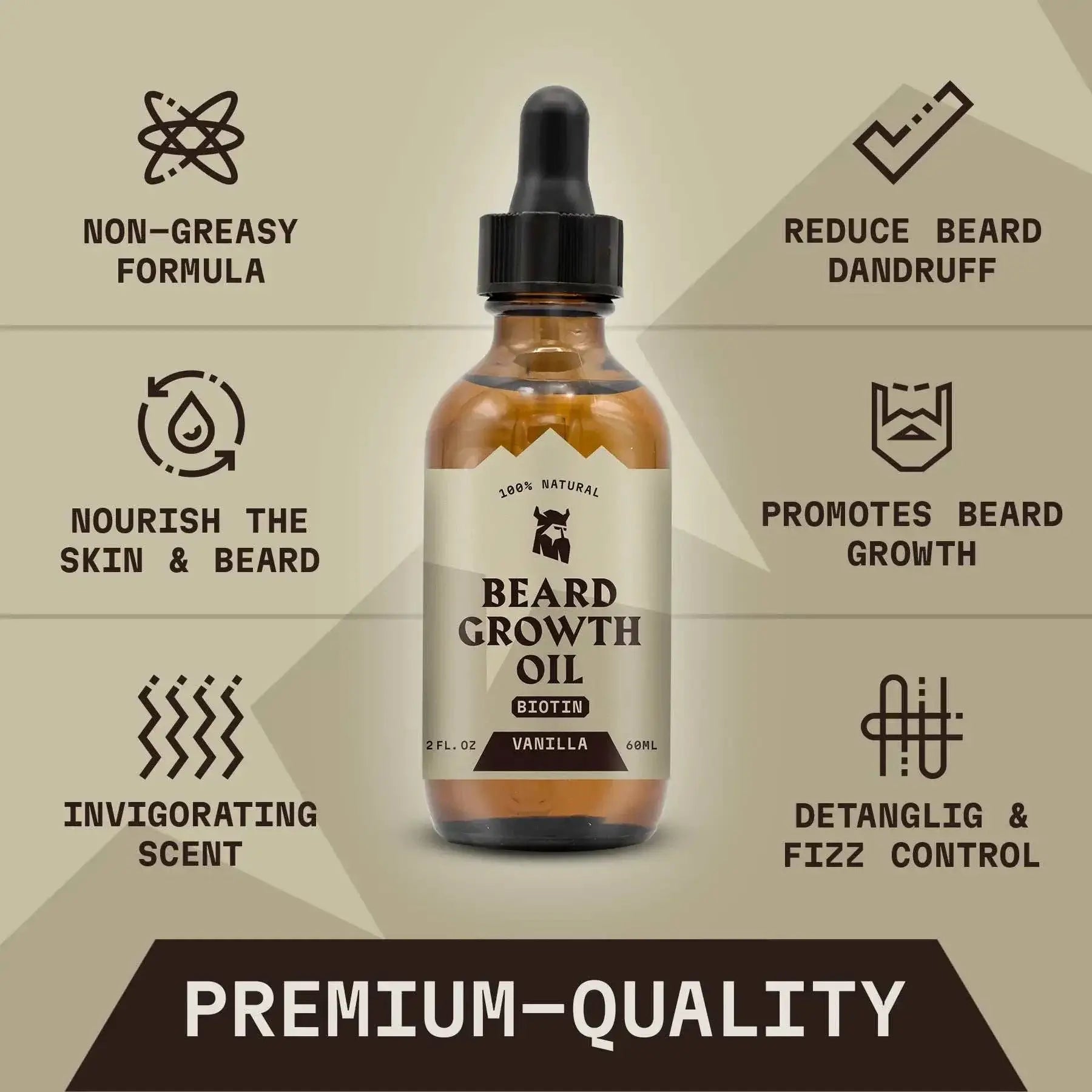Beard Growth Oil for Men Vanilla – promotes beard growth, nourishes and conditions beard, reduces dandruff and itching.